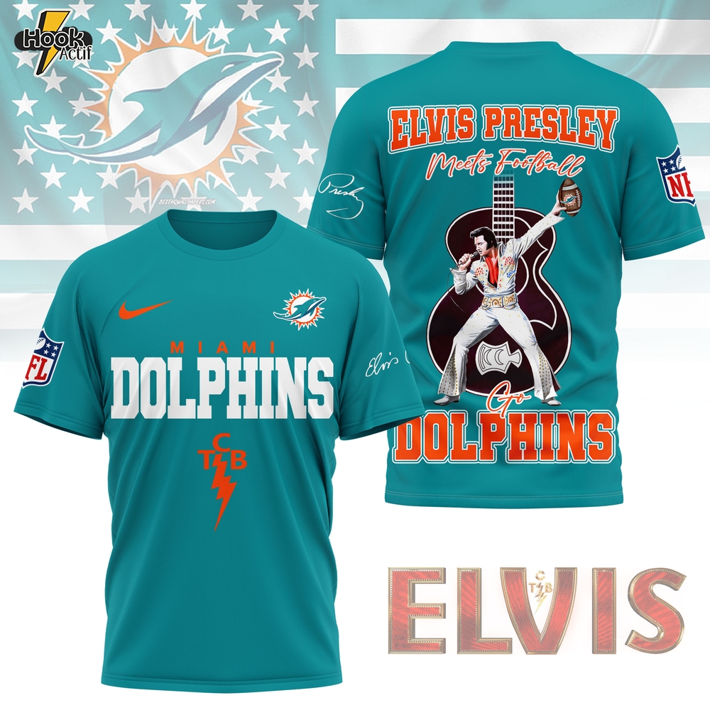 Miami Dolphins | Premium NFL Elvis Presley Fan 3D Shirt NY Miami Dolphins | Premium NFL Elvis Presley Fan 3D Shirt NY