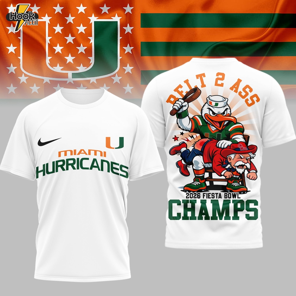 Miami Hurricanes | PREMIUM NCAA 2026 FIESTA BOWL 3D SHIRT TD Miami Hurricanes | PREMIUM NCAA 2026 FIESTA BOWL 3D SHIRT TD