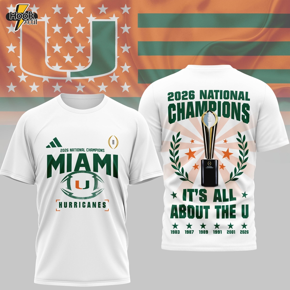 Miami Hurricanes | Premium NCAA 2026 CFP National Champions 3D Shirt Miami Hurricanes | Premium NCAA 2026 CFP National Champions 3D Shirt