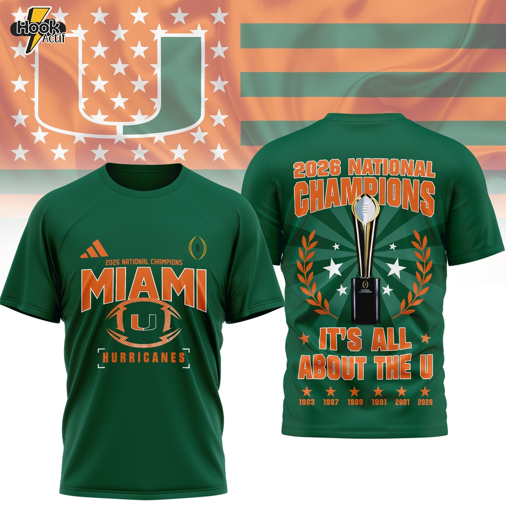 Miami Hurricanes | Premium NCAA 2026 CFP National Champions 3D Shirt Miami Hurricanes | Premium NCAA 2026 CFP National Champions 3D Shirt