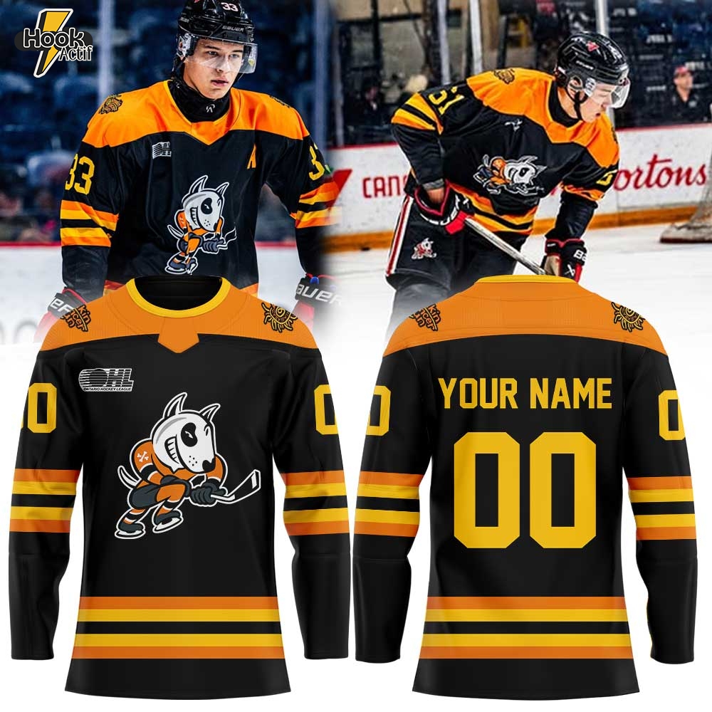 N IceDogs Cancer Care Programs Uniform Hockey Jersey Custom Name, Number N IceDogs Cancer Care Programs Uniform Hockey Jersey Custom Name, Number