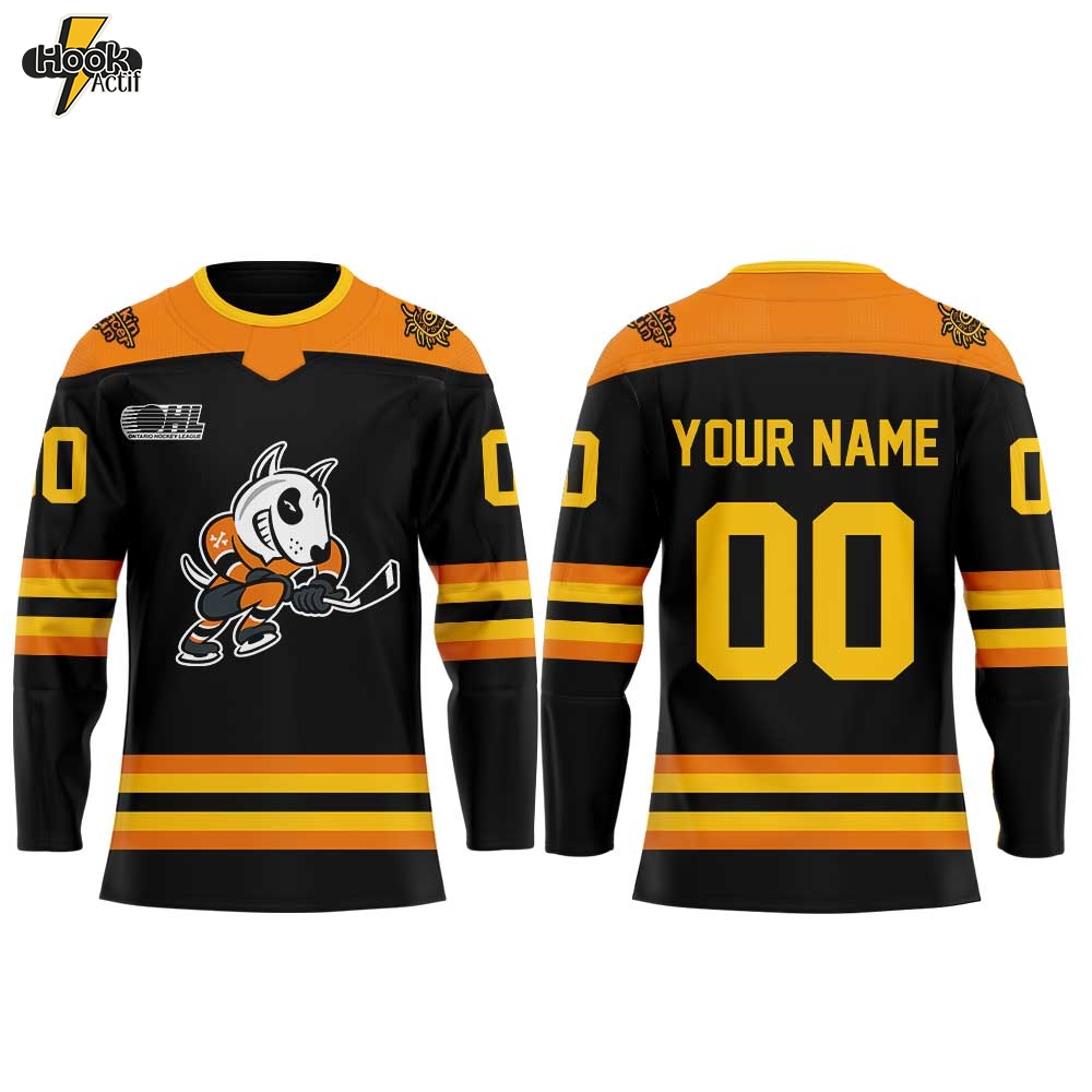 N IceDogs Cancer Care Programs Uniform Hockey Jersey Custom Name, Number N IceDogs Cancer Care Programs Uniform Hockey Jersey Custom Name, Number