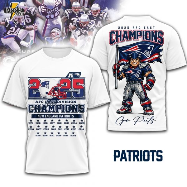 New England Patriots | Premium NFL 2025 AFC East Champions 3D Shirt TD