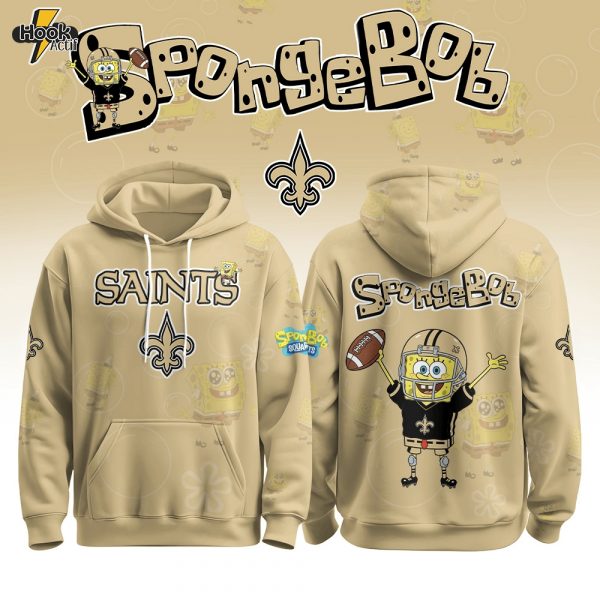 New Orleans Saints Football SpongeBob Hoodie Cutest Drop of the Year 2025 Limited Edition-3D Unisex Hoodie