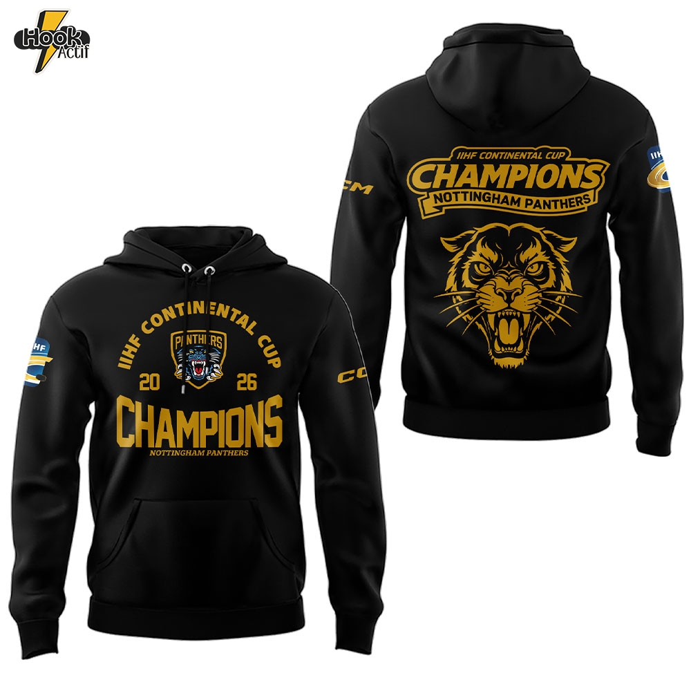 Nottingham Panthers 2026 Continental Champions Hoodie Nottingham Panthers 2026 Continental Champions Hoodie
