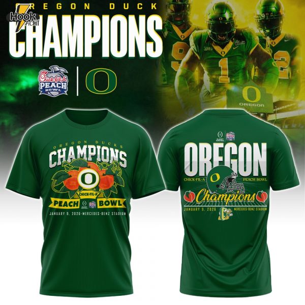 Oregon Ducks Special Peach Bowl Champions Limited Edition T.shirt #2
