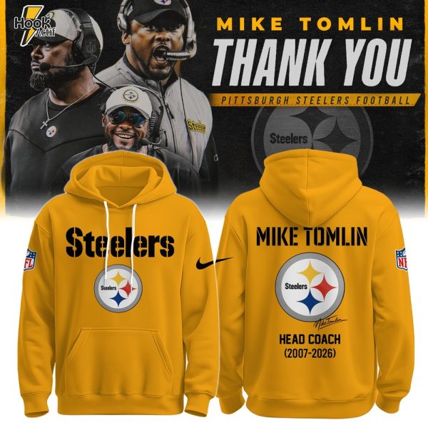 P Steelers x Thank You Coach Tomlin Hoodie Yellow Limited Edition Selling Out Fast