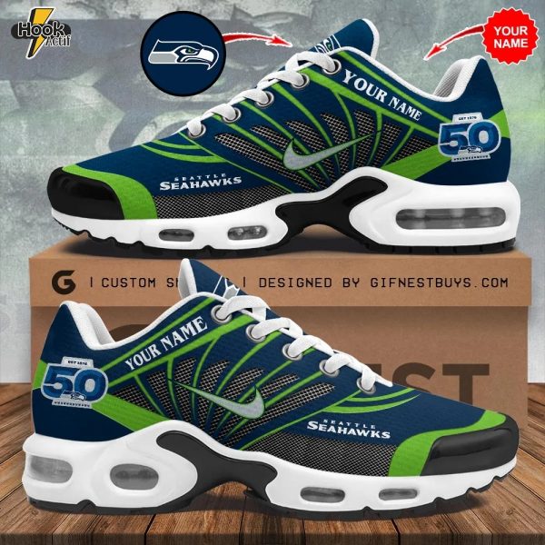 Personalized Seattle Seahawks 50th Anniversary Air Max Shoes