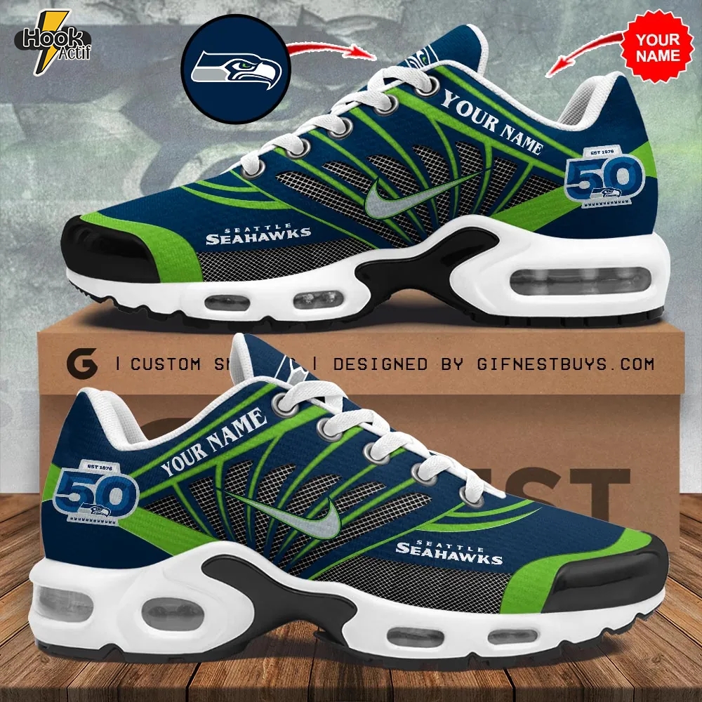 Personalized Seattle Seahawks 50th Anniversary Air Max Shoes Personalized Seattle Seahawks 50th Anniversary Air Max Shoes
