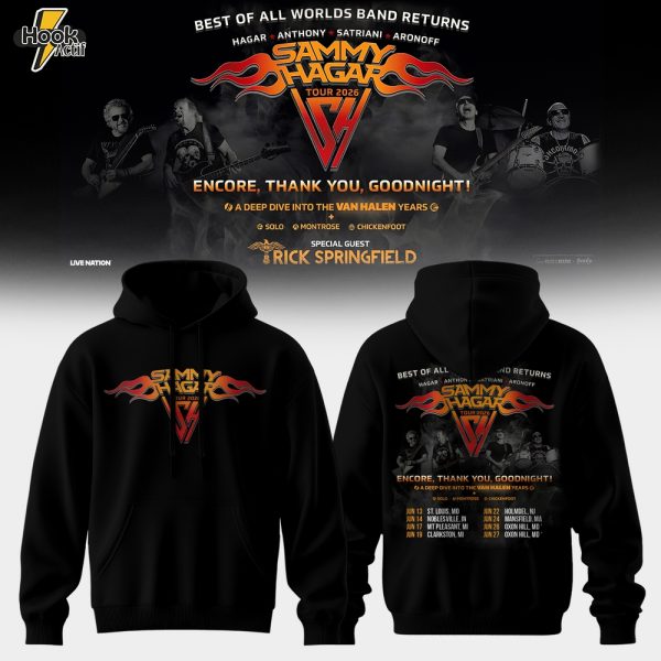 Sammy Hagar U.S. Tour 2026 Hoodie – Encore, Thank You, Goodnight!