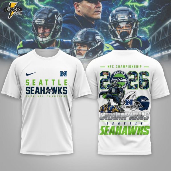 Seattle Seahawks | Premium NFL 2026 Super Bowl 3D Shirt - White