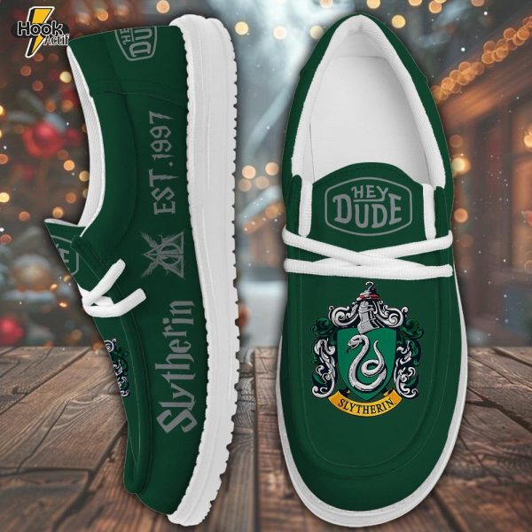 Slytherin Harry Potter Hey Dude Style Loafers Maroon Custom Magic School Slipon Shoes
