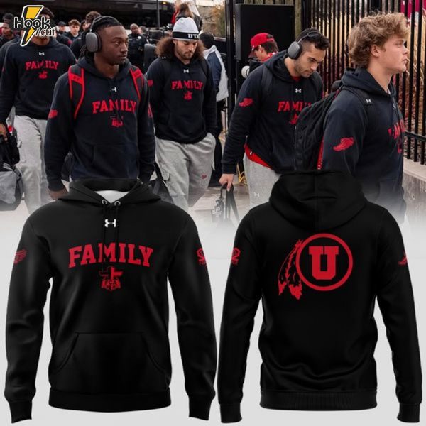 Special New Family Utah Utes Old Logo Black Hoodie