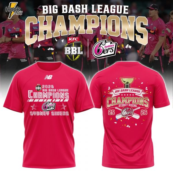 Sydney Sixers Special BBL Champions 2026 Limited Edition T.shirt - Red