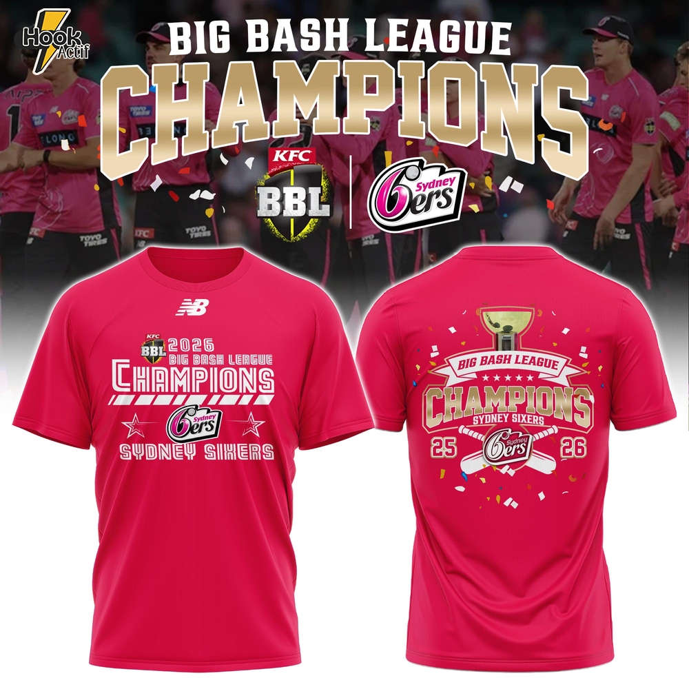 Sydney Sixers Special BBL Champions 2026 Limited Edition T.shirt - Red Sydney Sixers Special BBL Champions 2026 Limited Edition T.shirt - Red