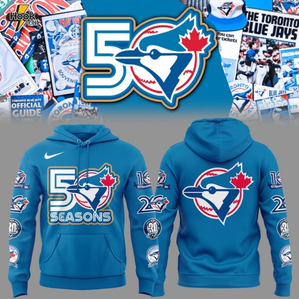 Toronto Blue Jays New Era White Historical Championship Hoodie - Light Blue