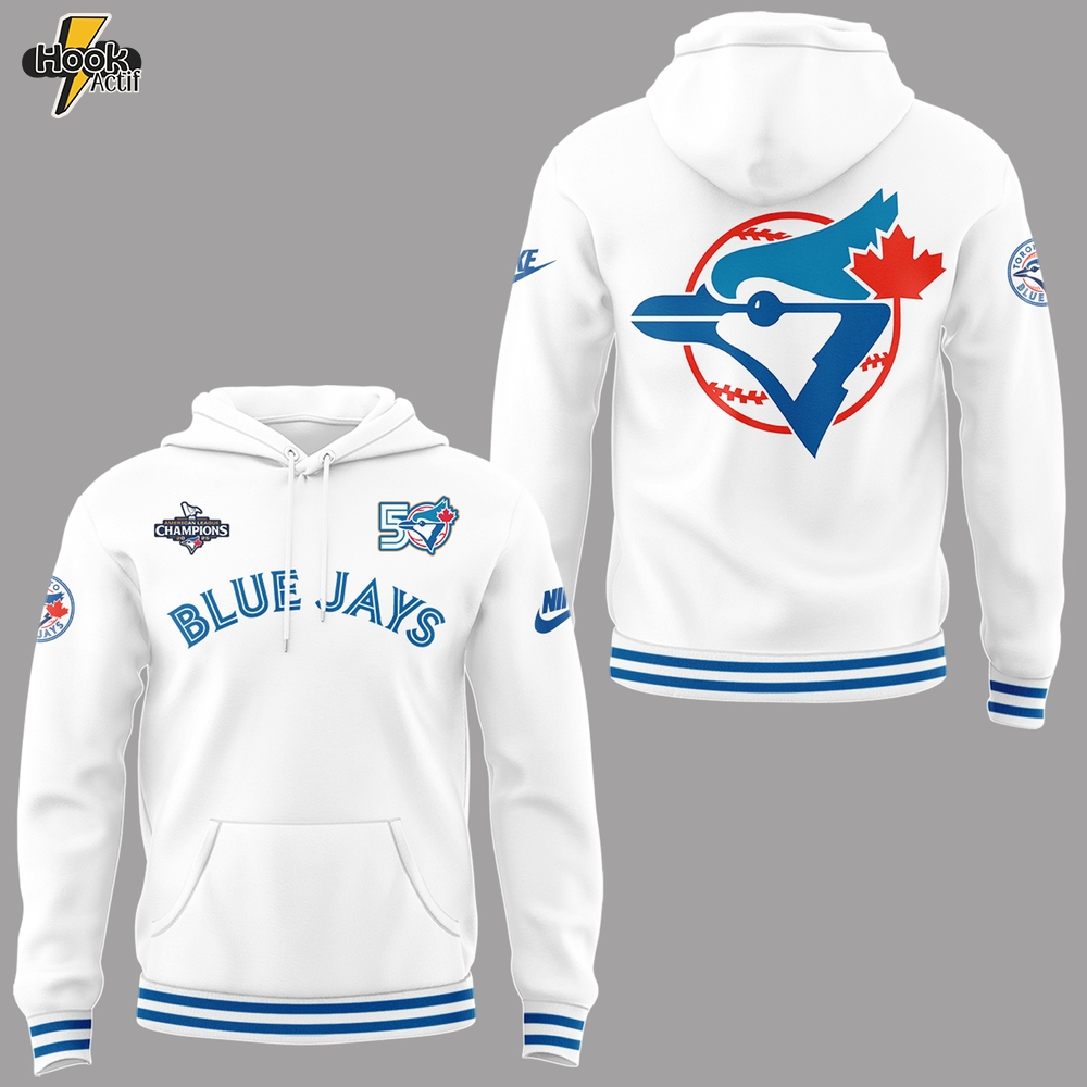 Toronto Blue Jays New Era White Historical Championship Hoodie - White Toronto Blue Jays New Era White Historical Championship Hoodie - White