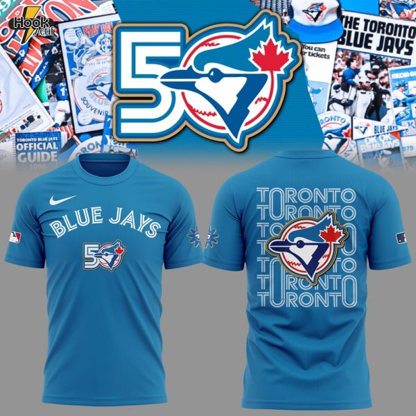Toronto Blue Jays New Era White Historical Championship T-Shirt - Light Blue