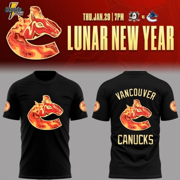 Vancouver Canucks Lunar New Year 2026 Celebrate Tshirt - Black