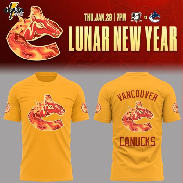 Vancouver Canucks Lunar New Year 2026 Celebrate Tshirt - Yellow