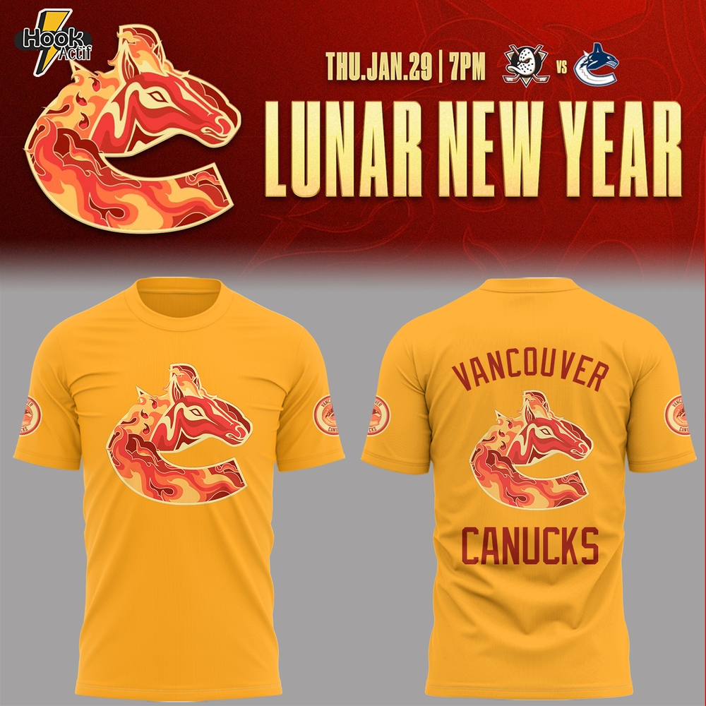 Vancouver Canucks Lunar New Year 2026 Celebrate Tshirt - Yellow Vancouver Canucks Lunar New Year 2026 Celebrate Tshirt - Yellow