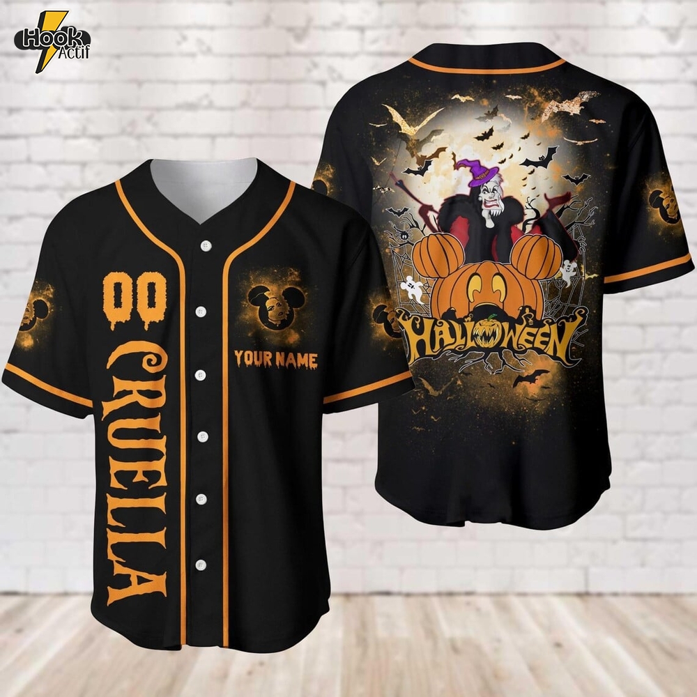 Villains Halloween Theme Baseball Jersey Villains Halloween Theme Baseball Jersey