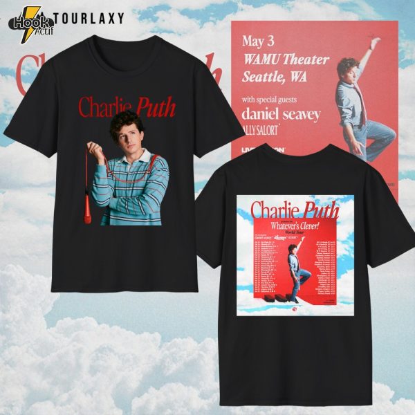 Whatever’s Clever Tour Shirt – Charlie Puth Tour 2026 Merch Energy - Black
