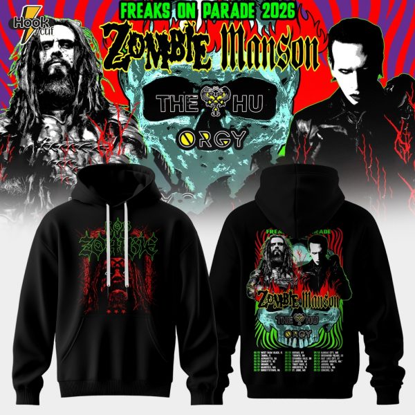 Zombie x Manson Freaks On Parade 2026 Tour Hoodie– Rob Zombie Marilyn Manson Concert Merch