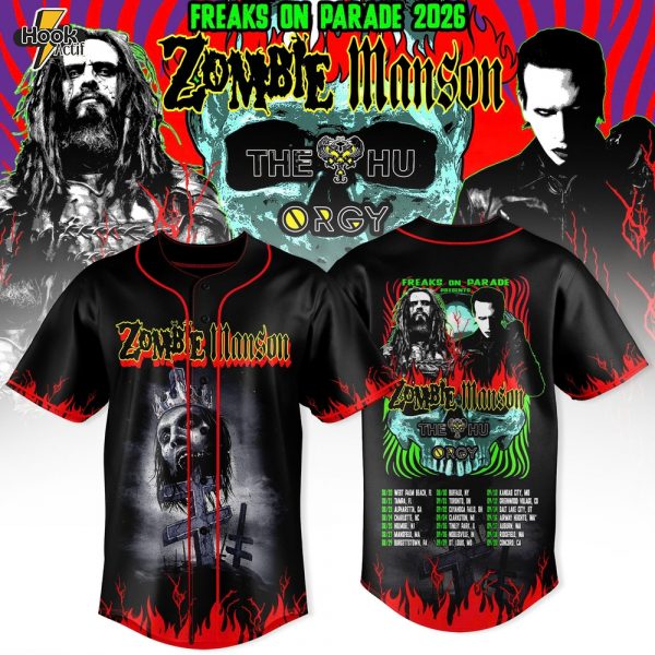 Zombie x Manson Freaks On Parade 2026 Tour Jersey – Rob Zombie Marilyn Manson Concert Merch