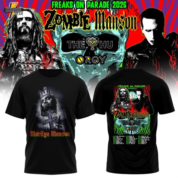 Zombie x Manson Freaks On Parade 2026 Tour T-Shirt – Rob Zombie Marilyn Manson Concert Merch