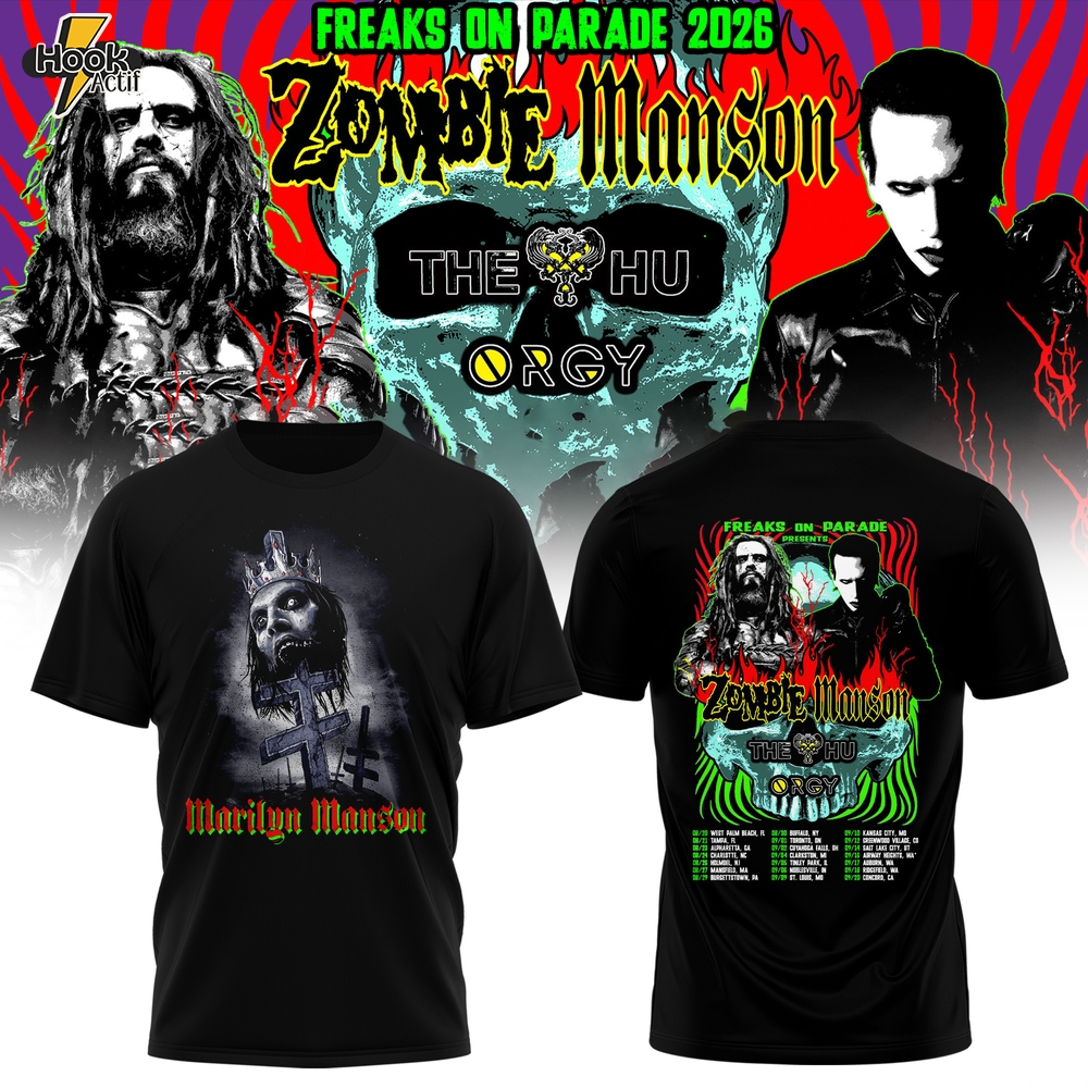 Zombie x Manson Freaks On Parade 2026 Tour T-Shirt – Rob Zombie Marilyn Manson Concert Merch Zombie x Manson Freaks On Parade 2026 Tour T-Shirt – Rob Zombie Marilyn Manson Concert Merch